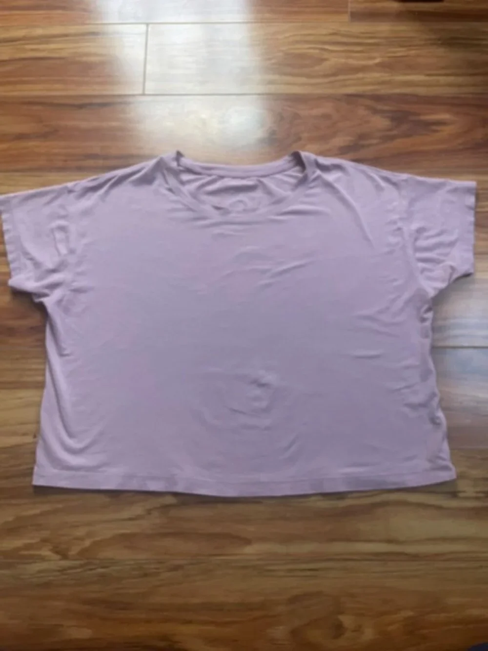 Lululemon Women's Crew Neck Cates Cropped Tee Top, Purple, 19